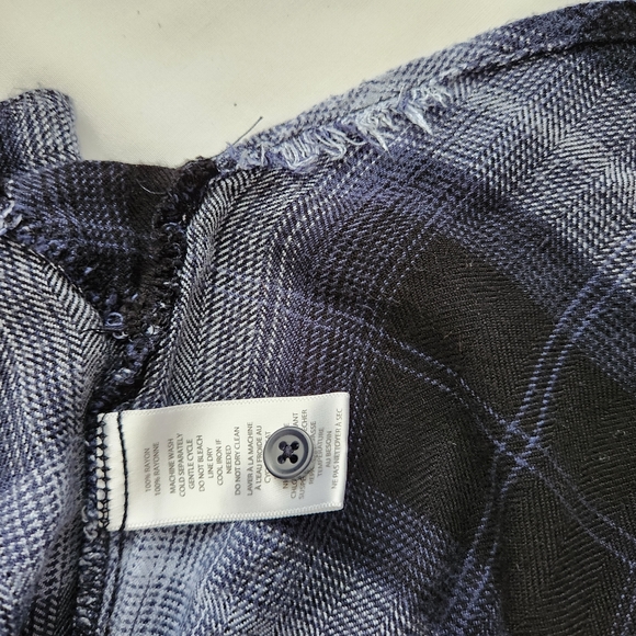 Beachlunchlounge Top Blue Plaid Button Down Soft flannel, Y2K, 90's, Grunge M - Picture 4 of 6